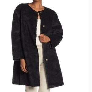 T Tahari faux fur coat dark kohl size Medium NWT